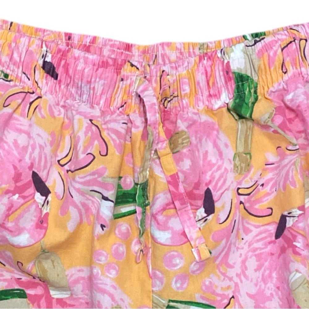 8 Oak Lane Flamingo Bubbly Long Sleeve Cotton Shorts Set Button-up Top Size L/XL - Picture 9 of 12